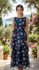 Energised Dark Cobalt Blue Shimmer Maxi Dress for Manifestation