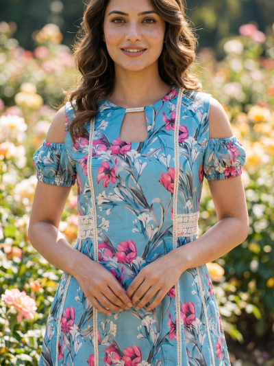 Sacred lace panel detail on manifestation midi dress