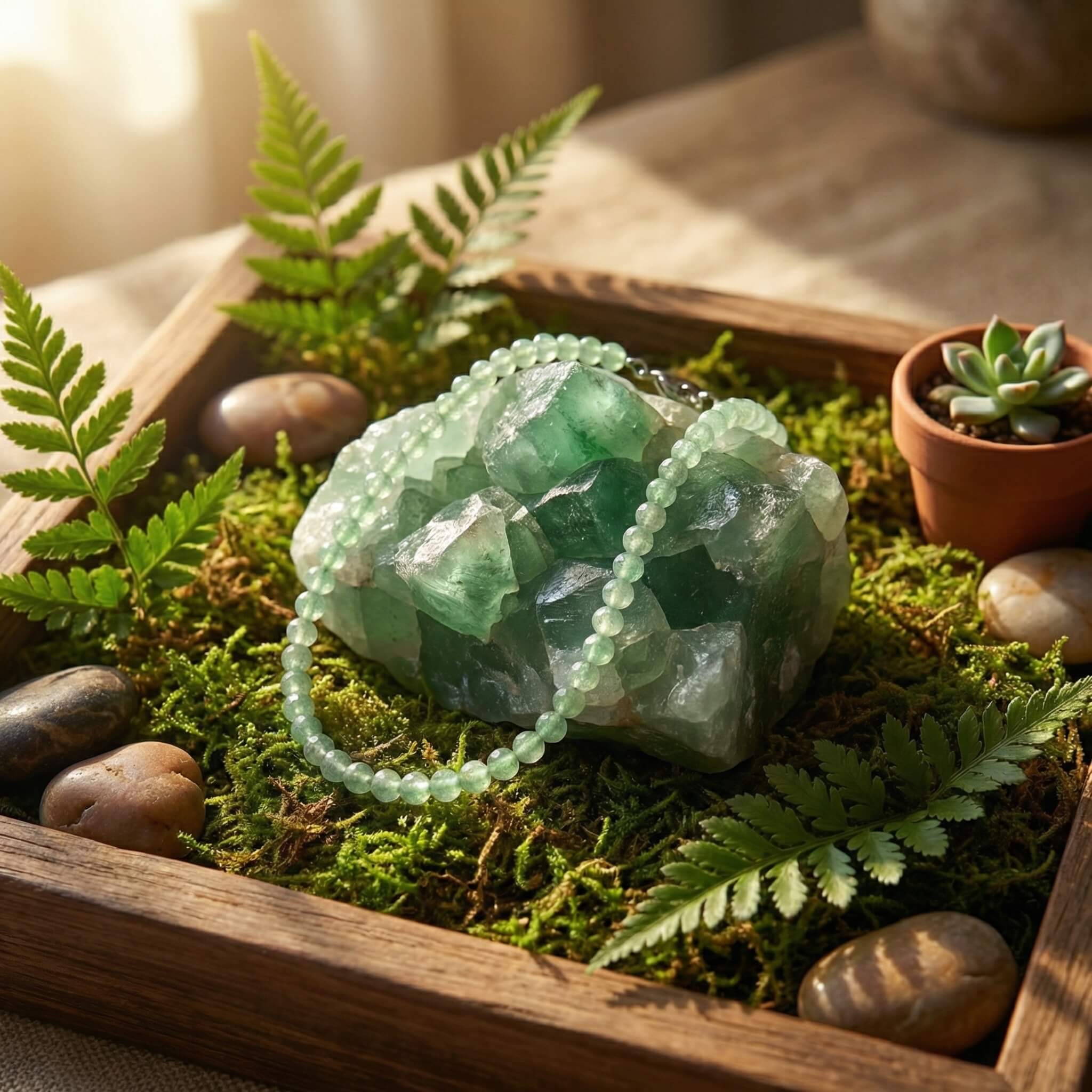Green Aventurine Crystal Anklet | Sunavyaa — Manifest Luck, Radiant Health & Joyful Abundance - Image 4
