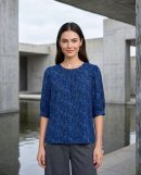 Numerology 4 Top – Electric Blue, Royal Blue & Grey Rahu-Energised Crepe Long Top