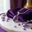 Amethyst Oval Pendant in Sterling Silver – Calm & Protection Crystal Necklace