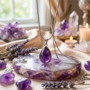 Amethyst Oval Pendant in Stainless Steel – Calm & Protection Crystal Necklace