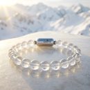 Spatik Crystal Quartz Single Crystal Bracelet | Silver MagSnap Amulet | The Master Healer & Master Number 22