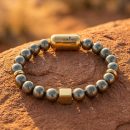 Pyrite Single Crystal Bracelet | Gold MagSnap Amulet | Wealth, Confidence & Unstoppable Ambition