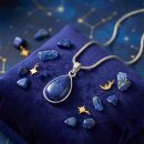 Lapis Lazuli Oval Pendant in Stainless Steel – Wisdom & Truth Crystal Necklace