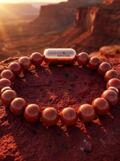 Red Jasper Single Crystal Bracelet | Rose Gold MagSnap Amulet | Grounding, Vitality & Unshakeable Foundations
