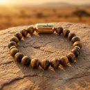 Tiger Eye Single Crystal Bracelet | Gold MagSnap Amulet | Courage, Focus & Fearless Leadership