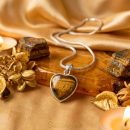 Tiger Eye Heart Pendant in Sterling Silver – Confidence & Strength Crystal Necklace
