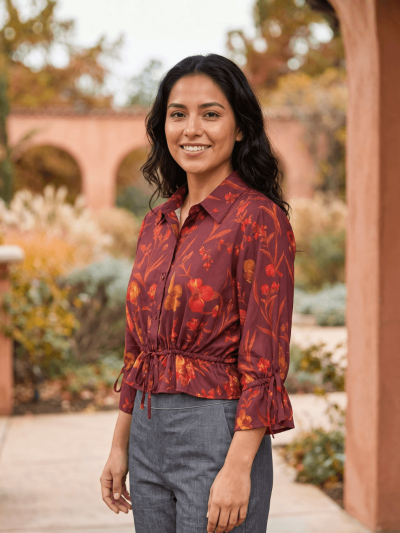 Aries Zodiac Top | Mars Energy Astrology Tee in Red & Maroon