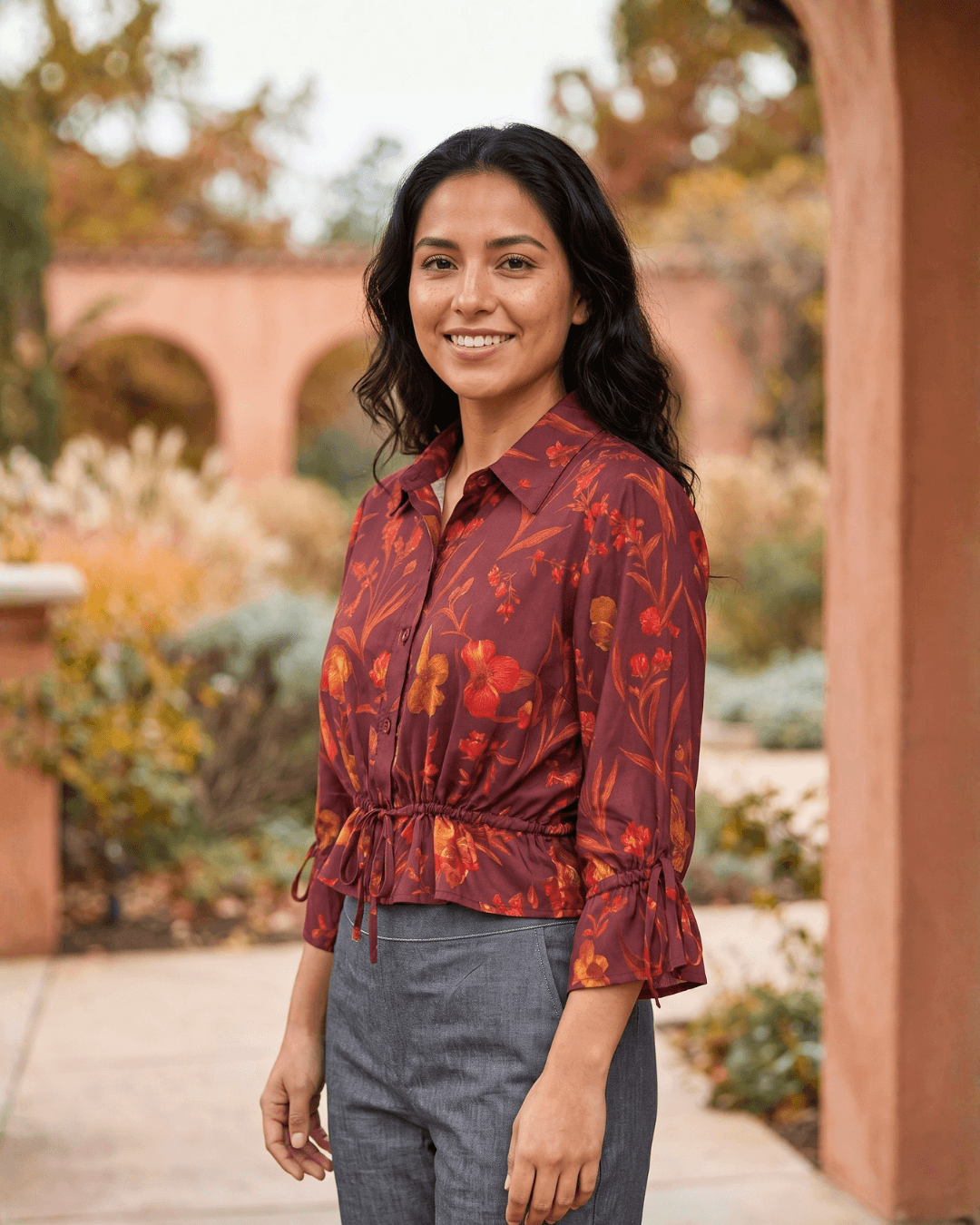 Aries Zodiac Top | Mars Energy Astrology Tee in Red & Maroon