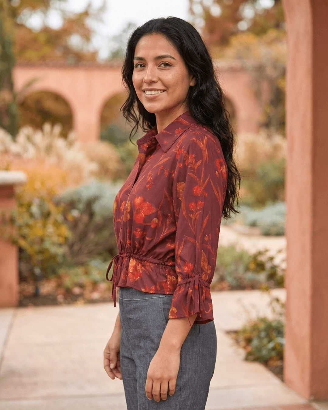 Aries Zodiac Top | Mars Energy Astrology Tee in Red & Maroon - Image 2