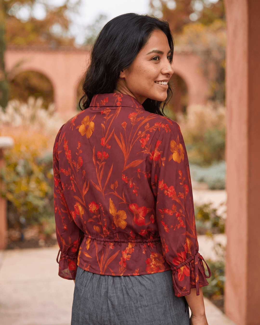Aries Zodiac Top | Mars Energy Astrology Tee in Red & Maroon - Image 3