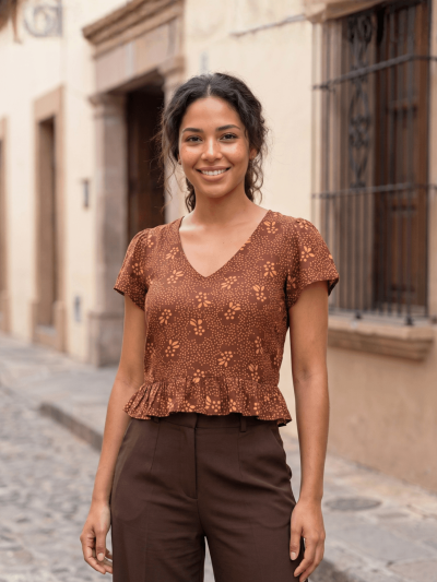Ketu Planet Shadow Mastery Top | Ketu Graha Top | Brown Terracotta Planetary Tee