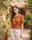 Leo Zodiac Top | Sun Radiance Astrology Tee in Gold, Saffron & Orange