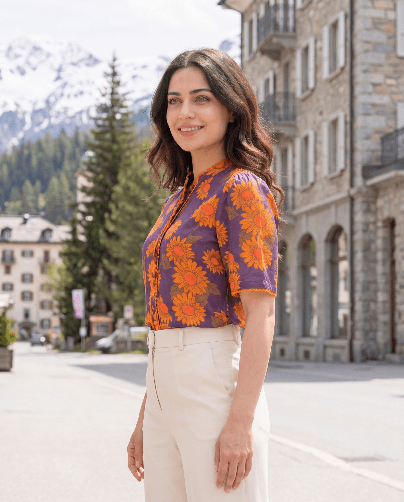 Mars Planet Power Top | Mangal Graha Top | Purple Orange Planetary Tee - Image 2