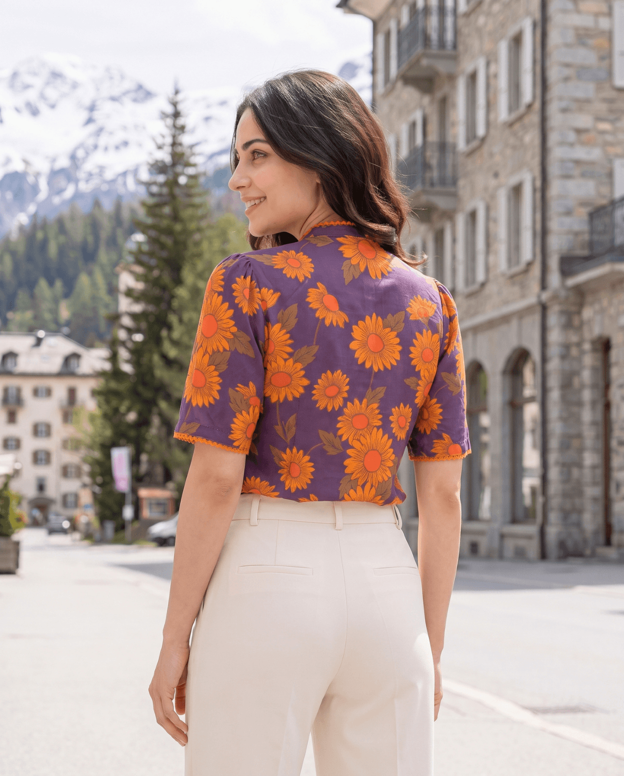 Mars Planet Power Top | Mangal Graha Top | Purple Orange Planetary Tee - Image 3