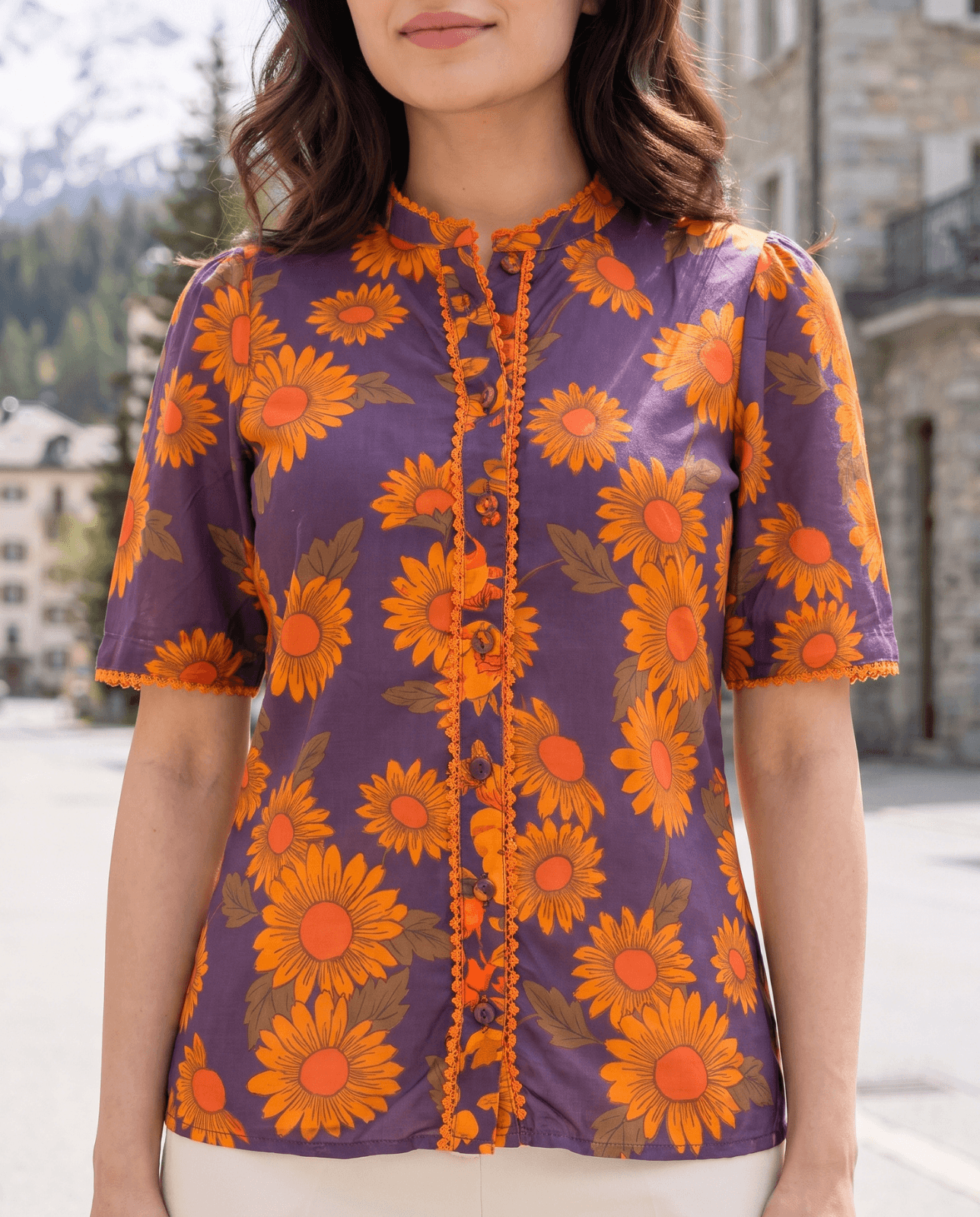 Mars Planet Power Top | Mangal Graha Top | Purple Orange Planetary Tee - Image 4