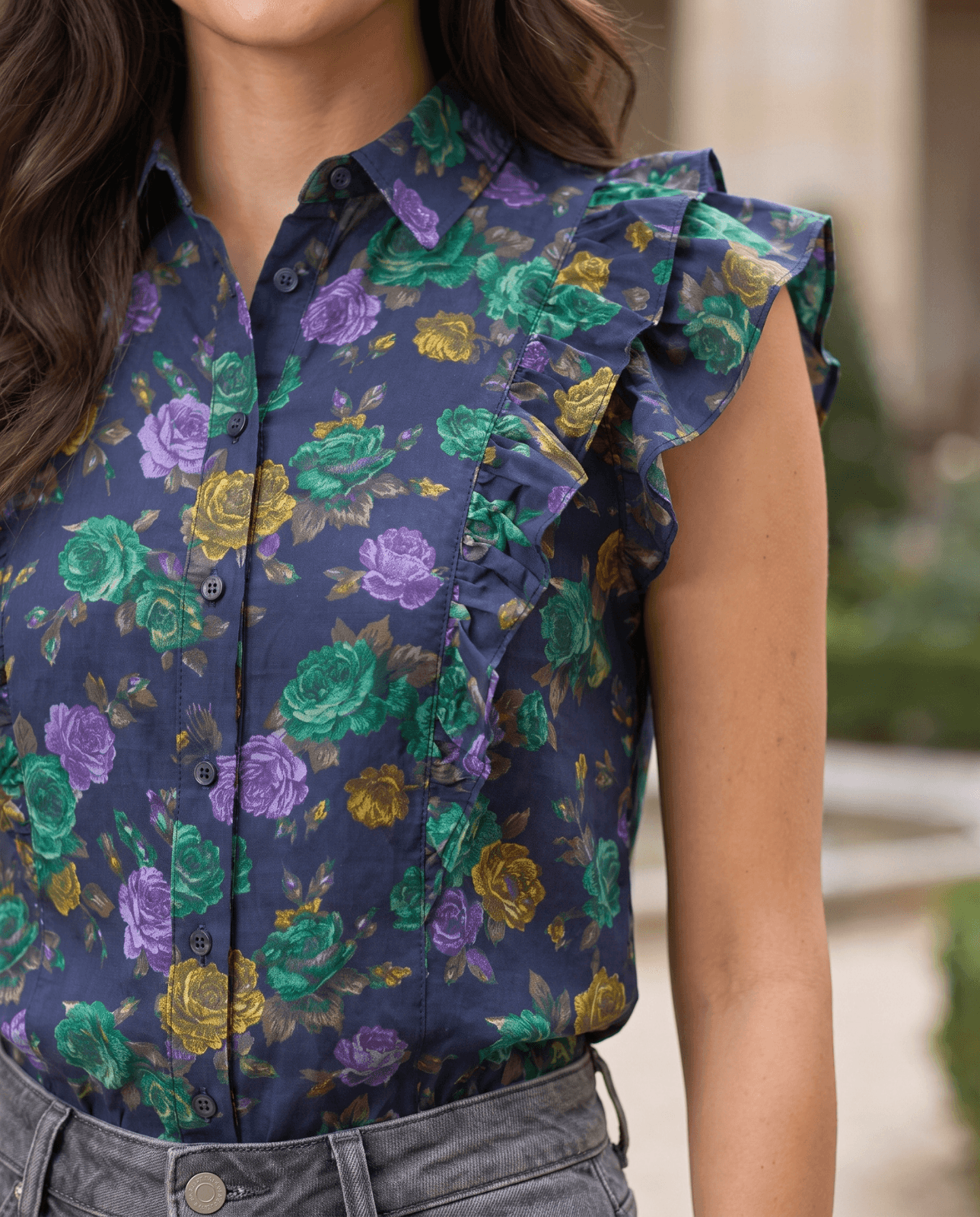 Saturn Planet Mastery Top | Shani Graha Top | Navy Charcoal Planetary Tee - Image 4