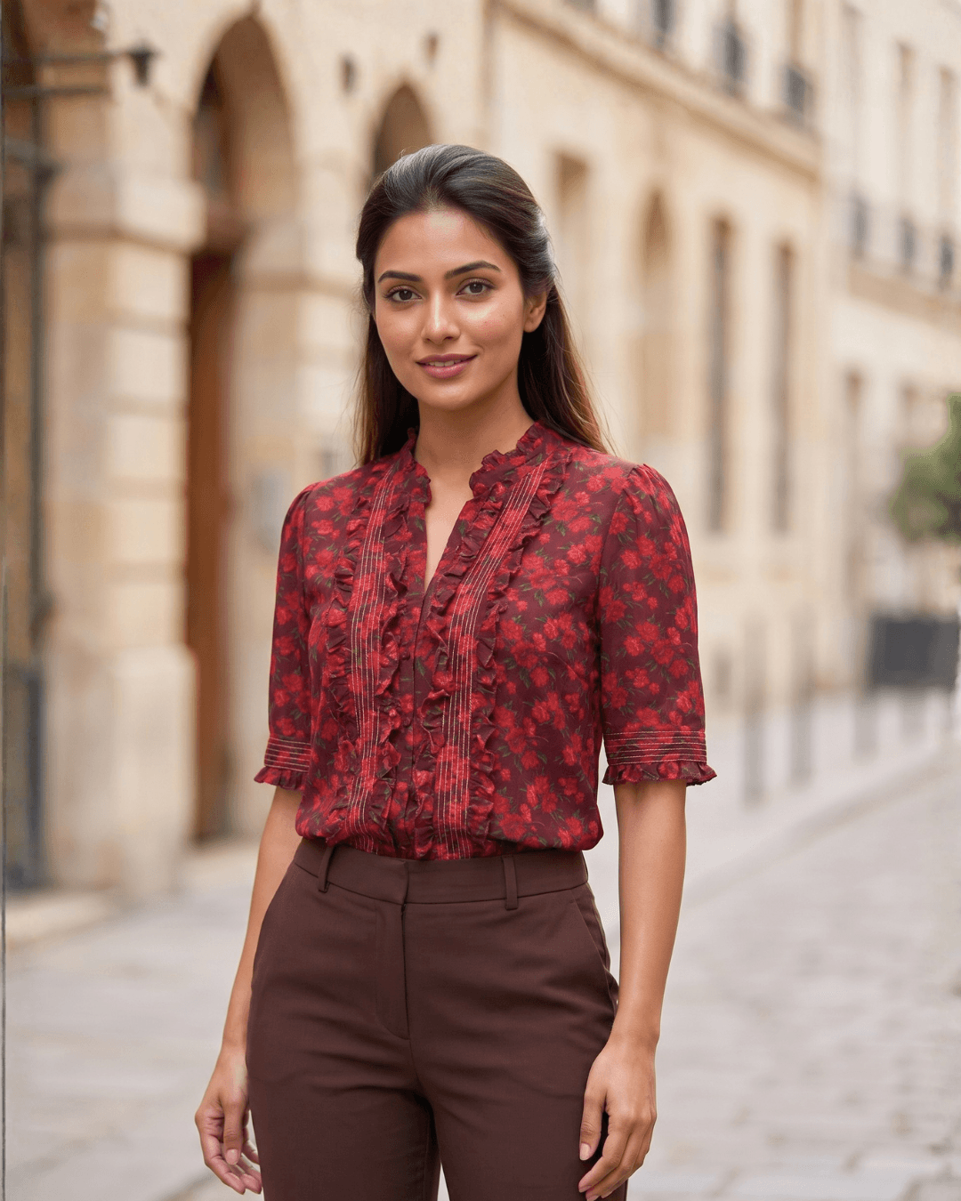 Scorpio Zodiac Top | Mars Power Astrology Tee in Red & Burgundy
