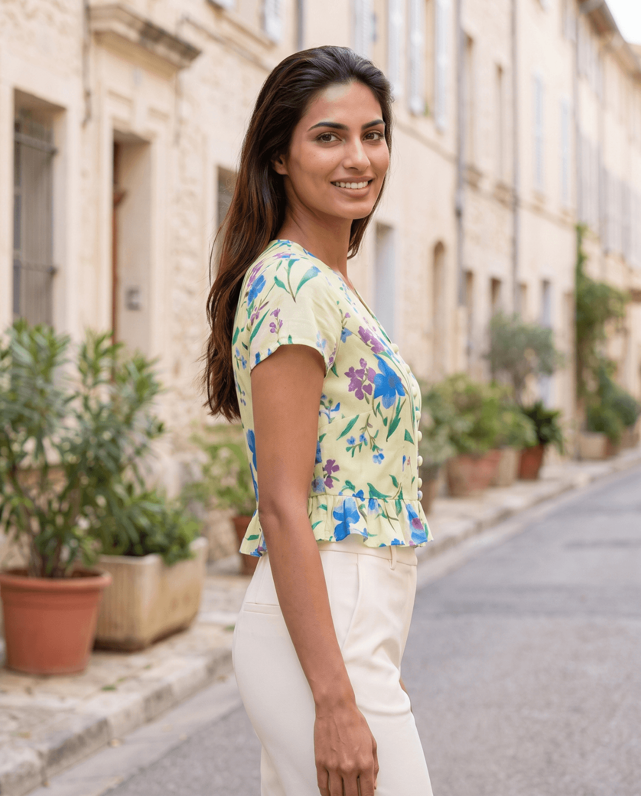Sun Planet Radiance Top | Surya Graha Top | Ivory Blue Planetary Tee - Image 2