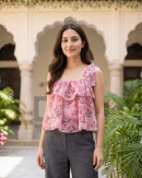 Taurus Zodiac Top | Venus Blessing Astrology Tee in White & Pink