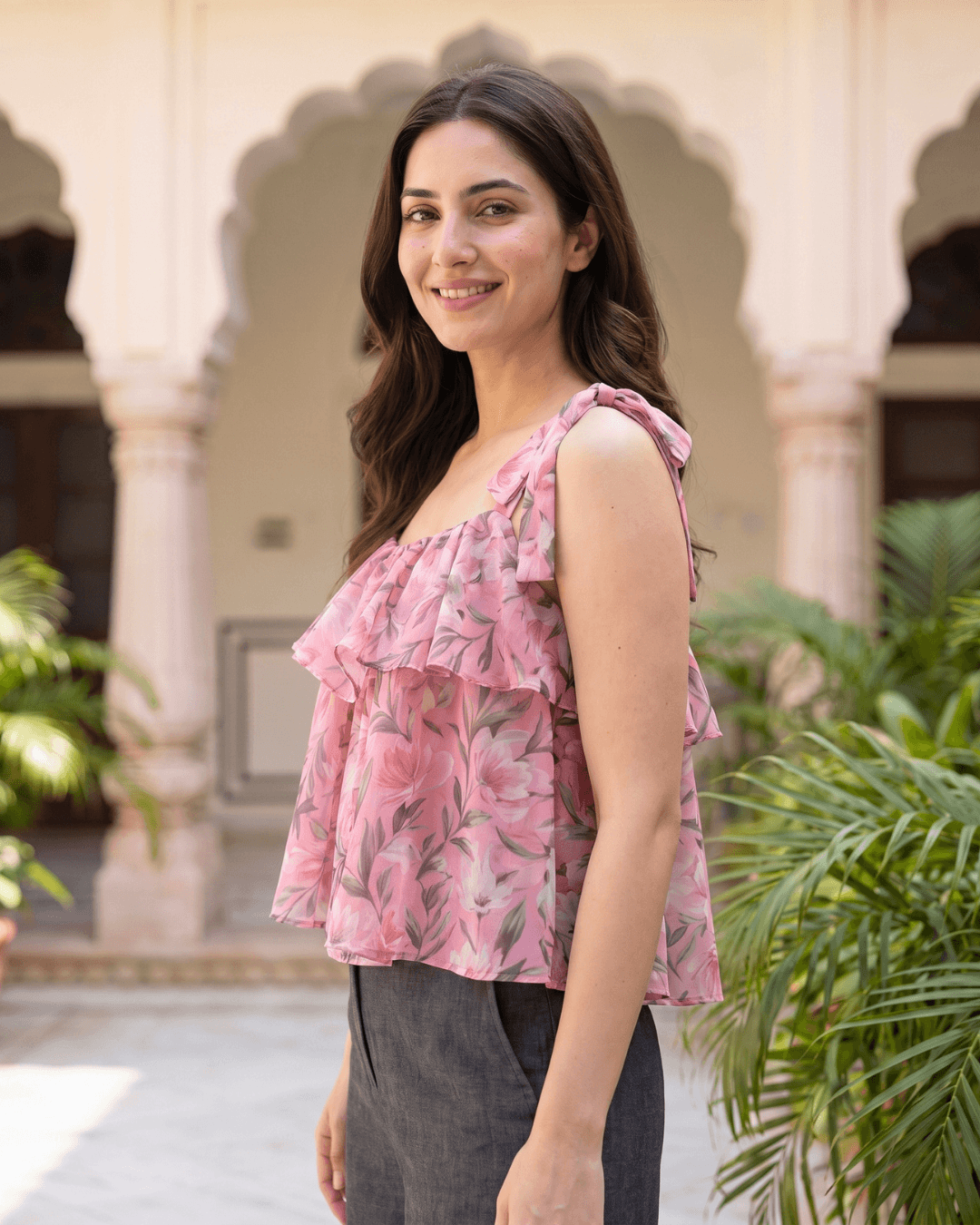 Taurus Zodiac Top | Venus Blessing Astrology Tee in White & Pink - Image 2