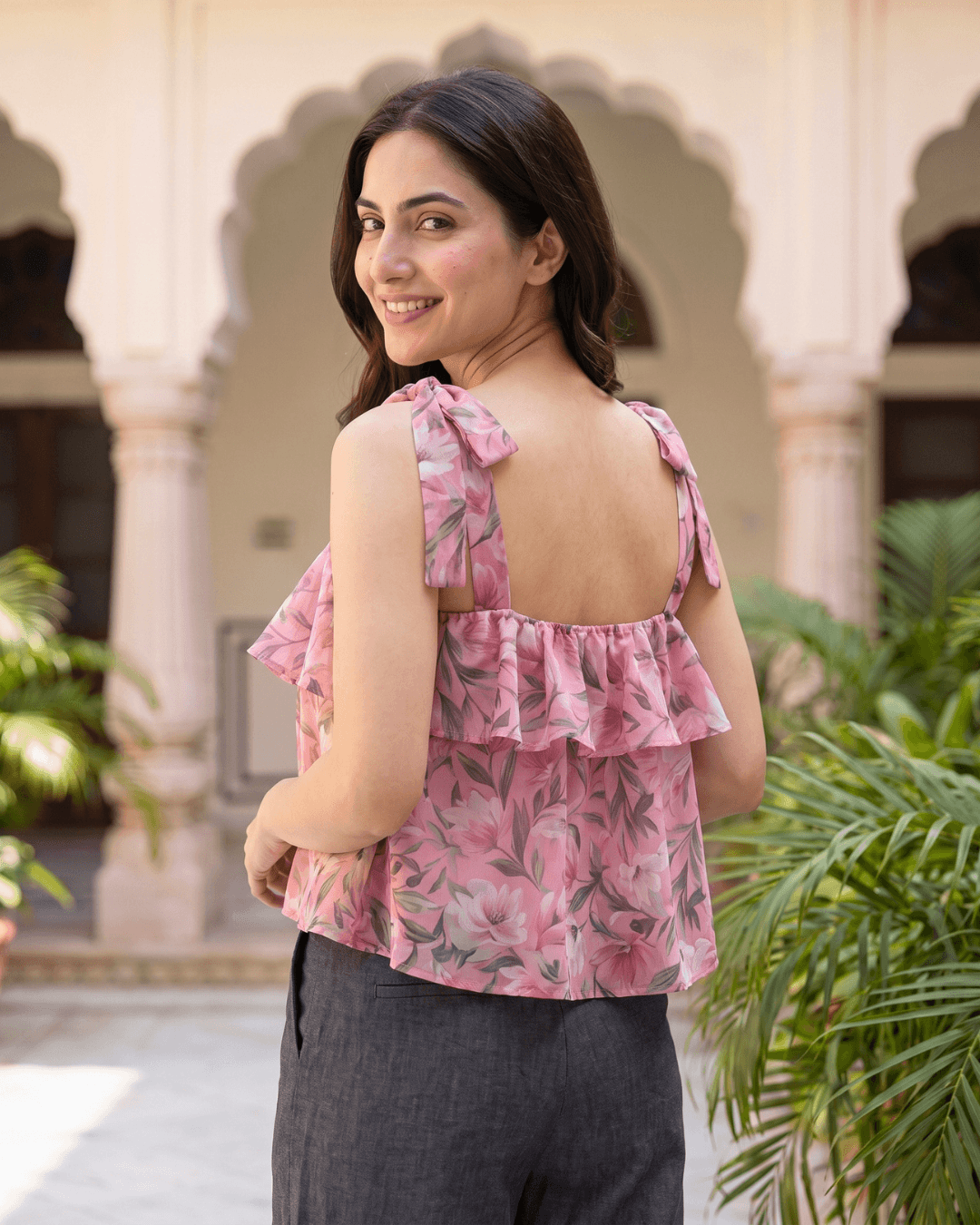 Taurus Zodiac Top | Venus Blessing Astrology Tee in White & Pink - Image 3